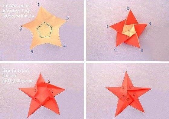 Звёздочки-оригами детскими руками