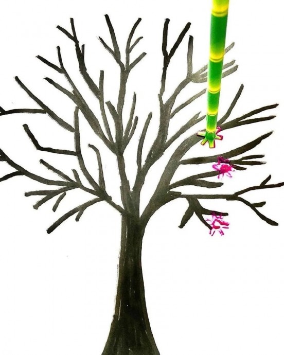 Рисование дерева в цвету