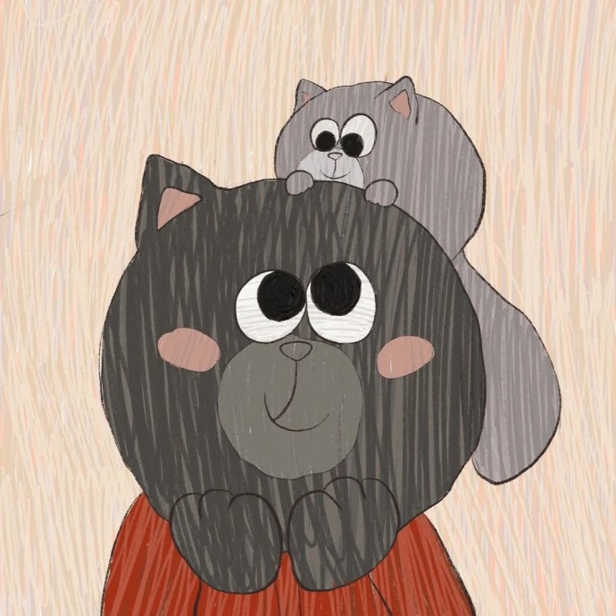 Котенок на голове у кошки Котенок на голове у кошки