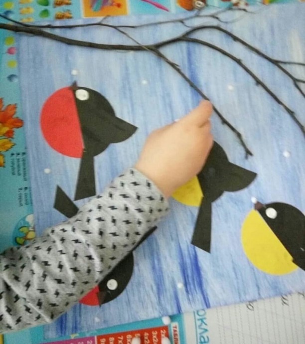 ​Аппликация "Зимние пташки"