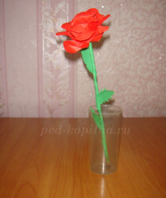 Роза из бумаги: мастер-класс