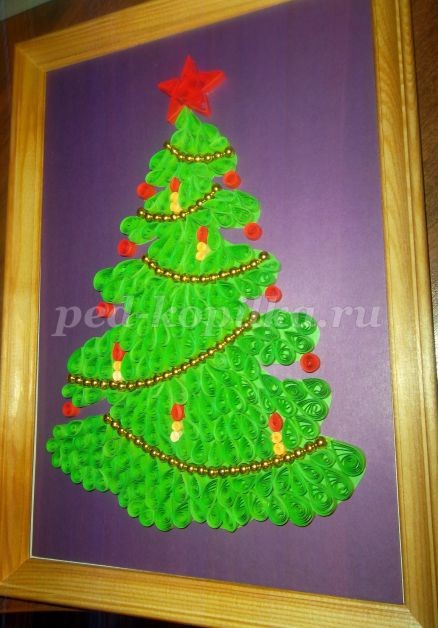 Новогодняя ёлка: квиллинг, часть 3