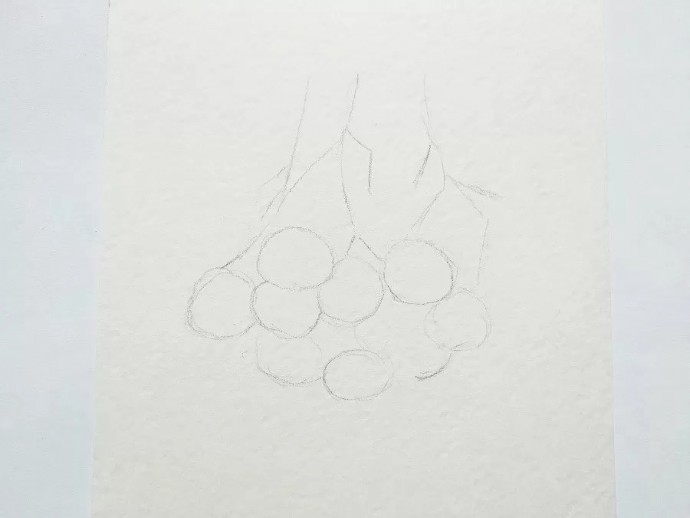 ​Скетч акварелью "Рябина под снегом"