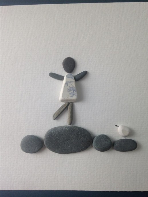 Идеи композиций из камней с детьми