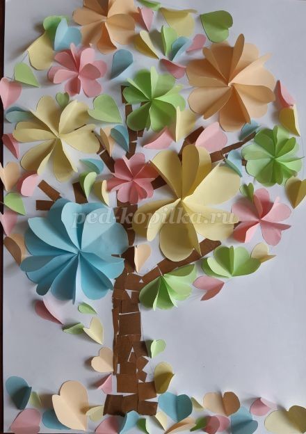 ​Мастер-класс по созданию объемного дерева из бумаги