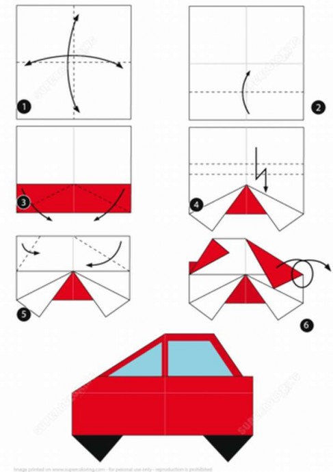 Как сделать в технике оригами машинку