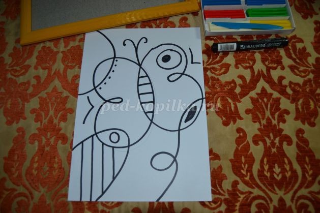 ​Панно из пластилина для детей "Бабочка": часть 1