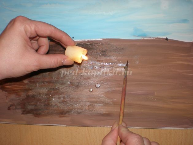 ​Ранняя весна в технике "Граттаж"