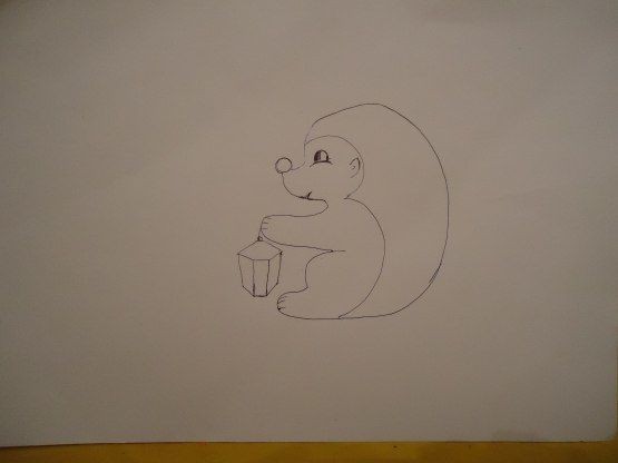 Рисуем пластилином ёжика или пластилинография