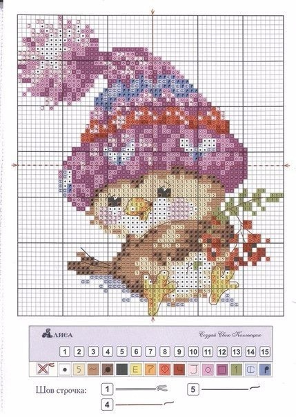 ​Вышиваем зимнюю птичку