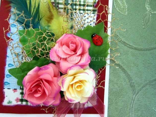 Открытка детскими руками в технике скрапбукинг: часть 2 Открытка детскими руками в технике скрапбукинг: часть 2