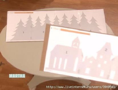 ​Зимняя деревня из картона