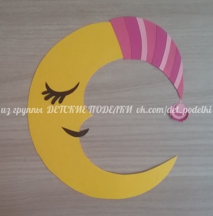 Аппликация из картона и ватных дисков "Сладких снов" Аппликация из картона и ватных дисков "Сладких снов"