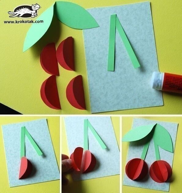 Объёмная поделка: вишни