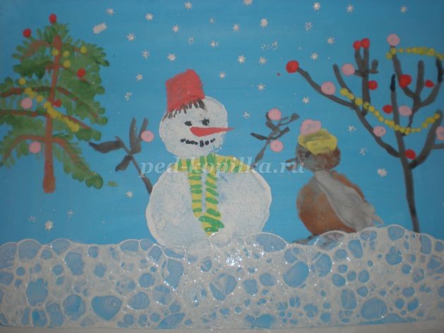 Рисуем снеговика: часть 2 Рисуем снеговика: часть 2