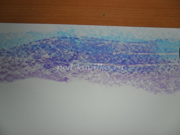 Пингвины и полярное сияние: нетрадиционное рисование, часть 1