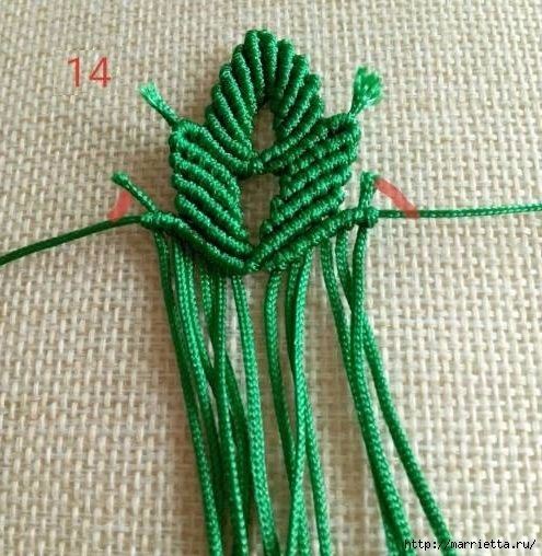Листик в технике макраме