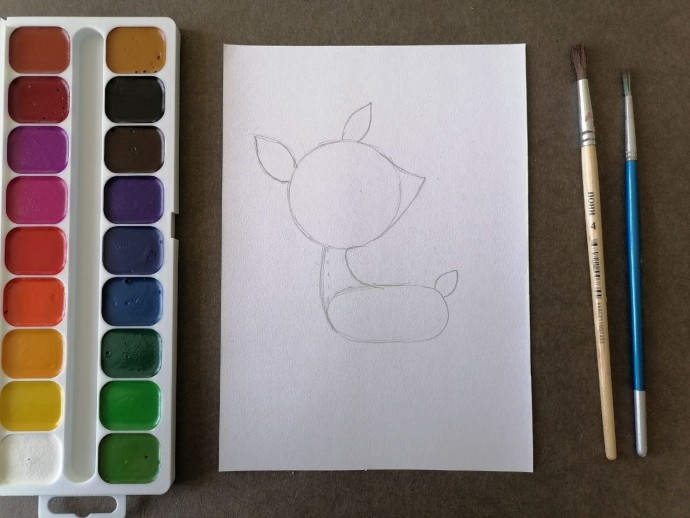 Олененок и цветы Олененок и цветы