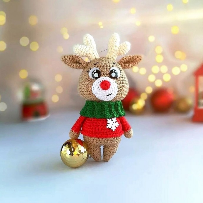 Олененок из пряжи