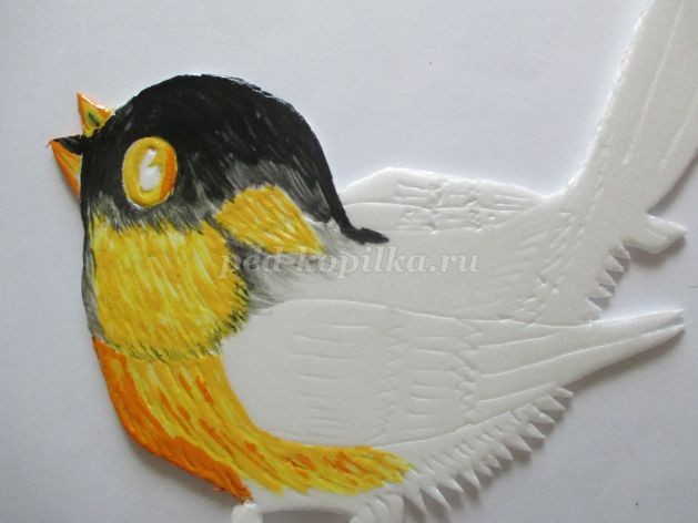 Синица из потолочной плитки детскими руками: мастер-класс, часть 1 Синица из потолочной плитки детскими руками: мастер-класс, часть 1