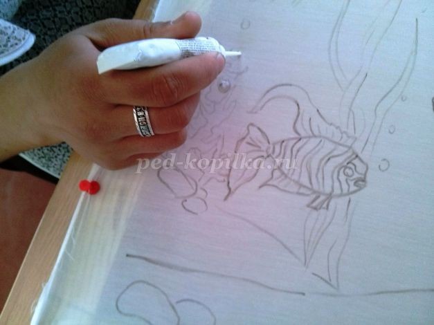 Аквариум в технике холодный батик: мастер-класс, часть 1