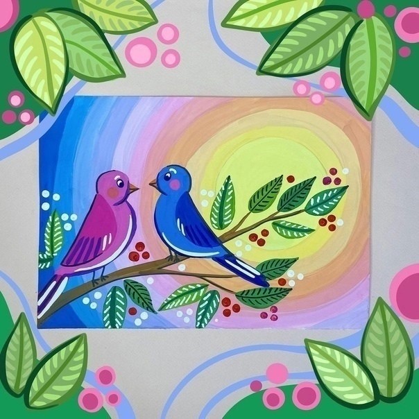 ​Рисуем певчих птичек