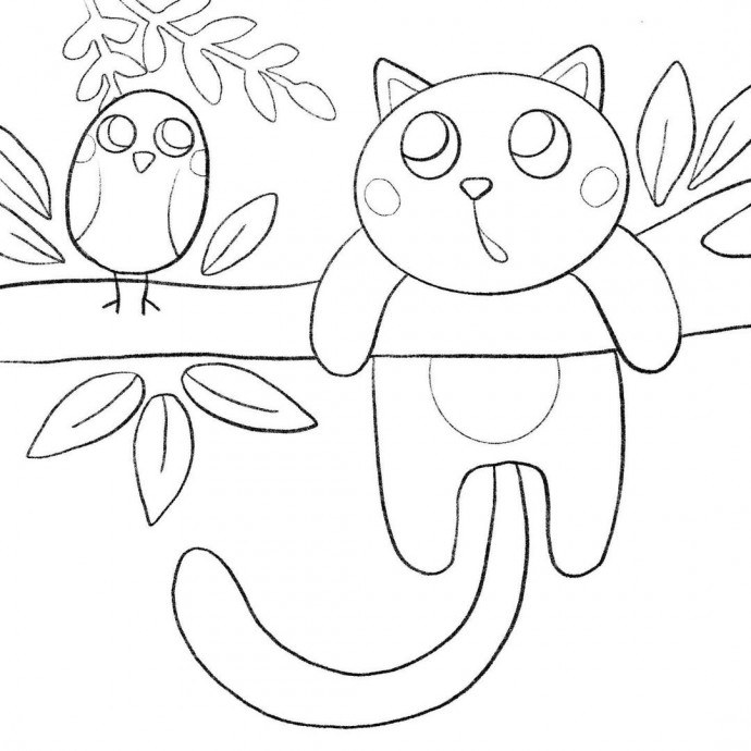 ​Котёнок и птичка: мастер-класс