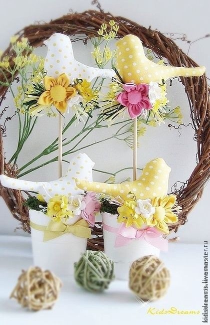 Птички из ткани Птички из ткани