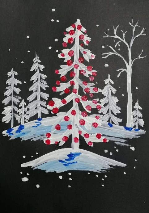 Рисуем нарядную елочку