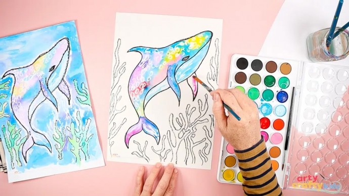 ​Рисуем с детьми китовую акулу