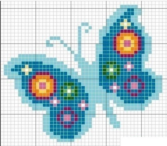 Схемы вышивки бабочек