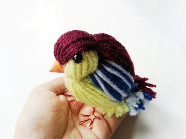 Милая птичка из пряжи Милая птичка из пряжи