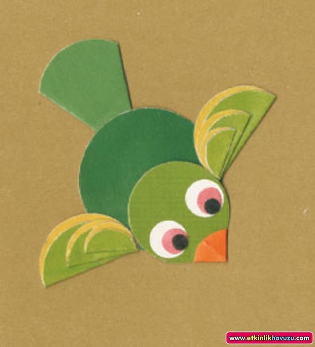 Интересные поделки из кружков бумаги: птички