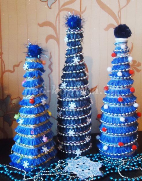 Новогодняя ёлка из бросового материала: часть 2