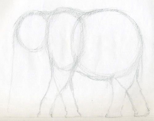 ​Рисуем карандашом замечательного слона
