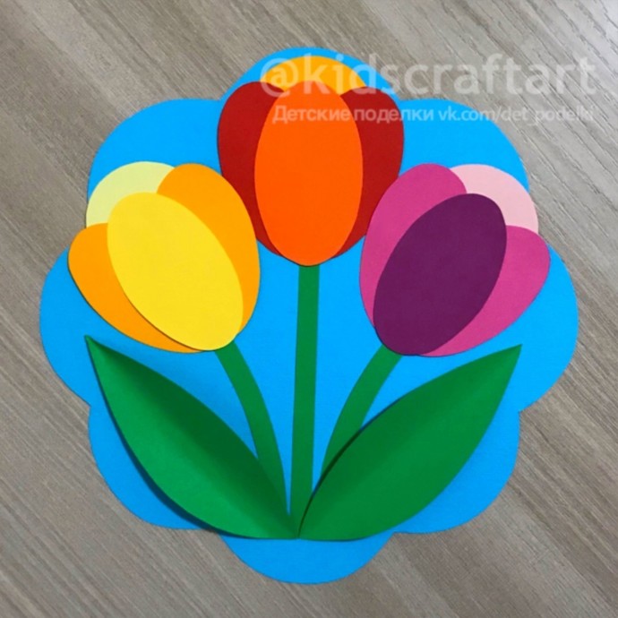​Тюльпаны из цветной бумаги