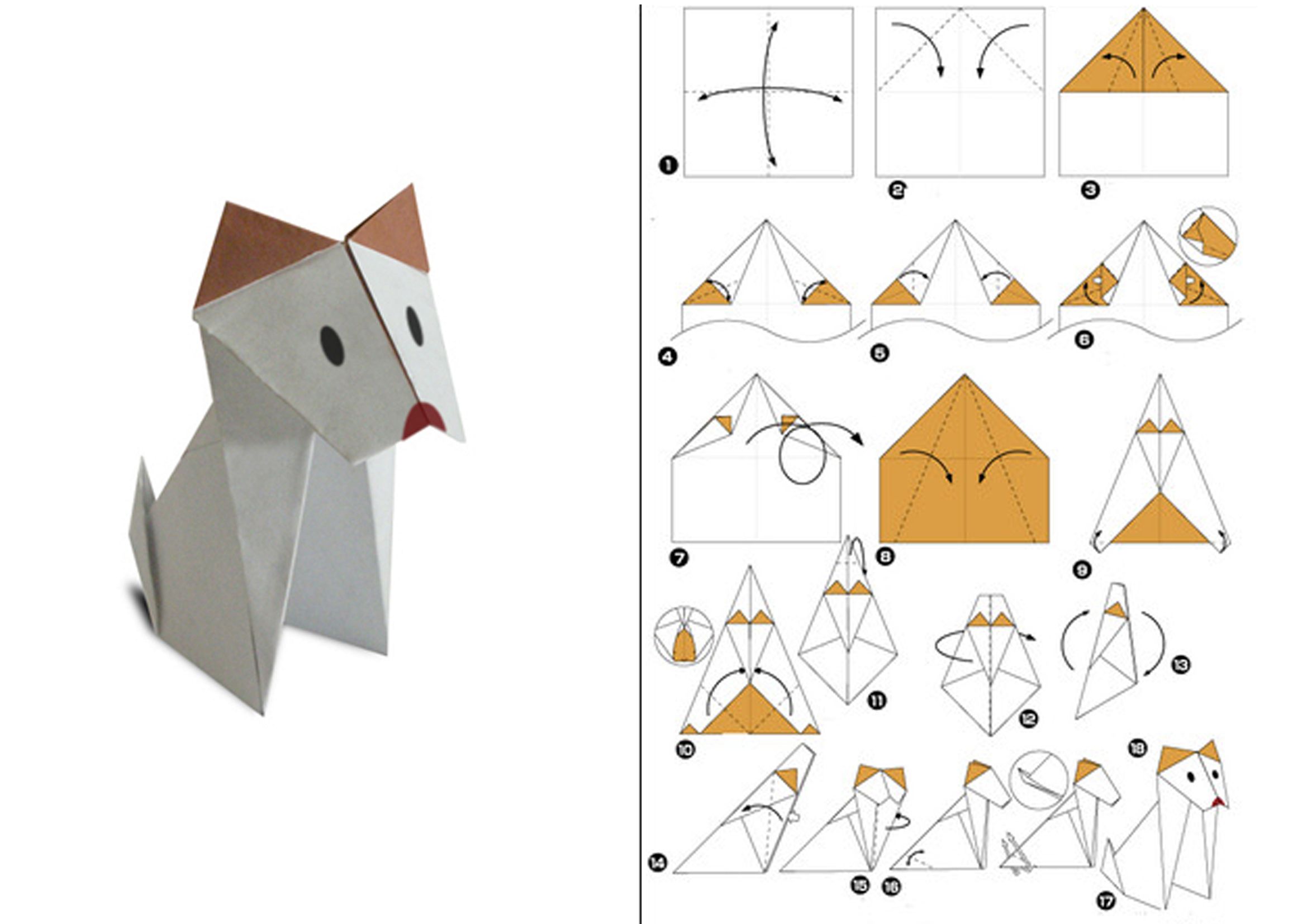 Как сделать маленький оригами. Оригами собачка пошаговая инструкция для детей. Оригами собака из бумаги для детей пошагово. Оригами из бумаги 2 класс пошагово. Оригами из бумаги для детей 5-6 собачка.