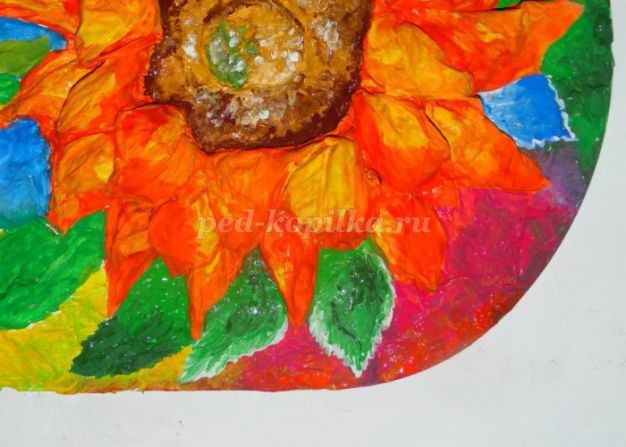 ​Подсолнухи из бумаги: часть 3