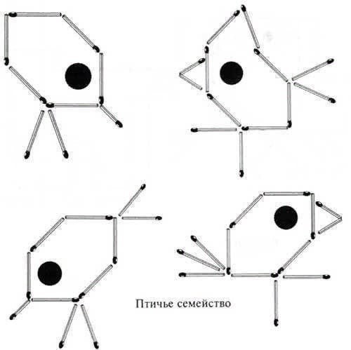 Спичечный тренинг: выложи такую же фигурку