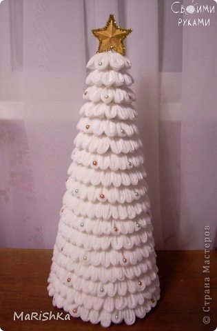 Ёлочка из ватных дисков Ёлочка из ватных дисков