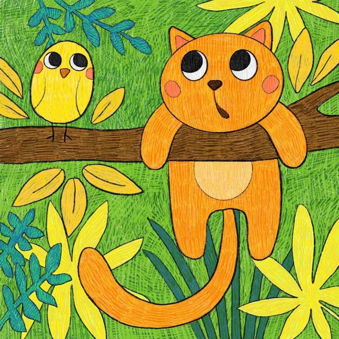 ​Котёнок и птичка: мастер-класс