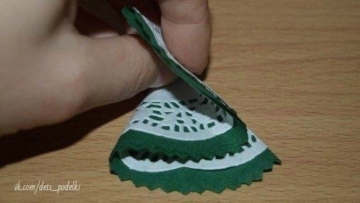 Новогодняя ёлочка из ажурной салфетки Новогодняя ёлочка из ажурной салфетки