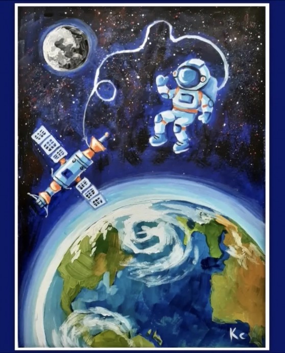 Рисуем космонавта в космосе