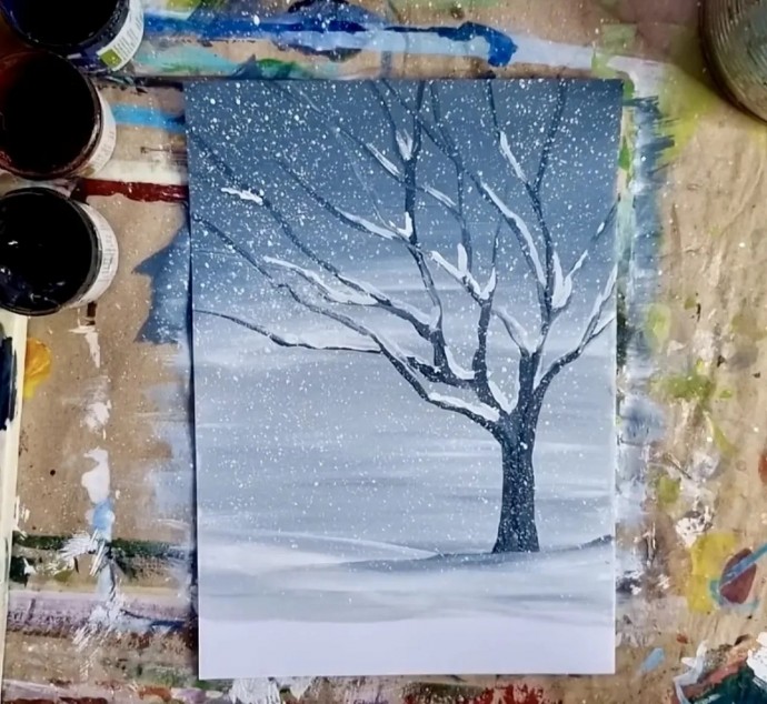 Рисуем первый снег Рисуем первый снег