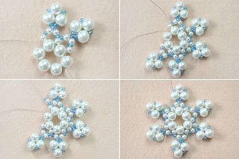 Снежинка из бисера и бусин