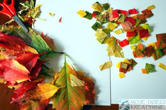 Мозаика из разноцветных листьев