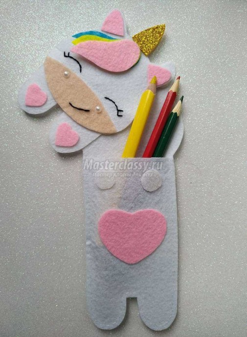 Пенал из фетра "Единорог"