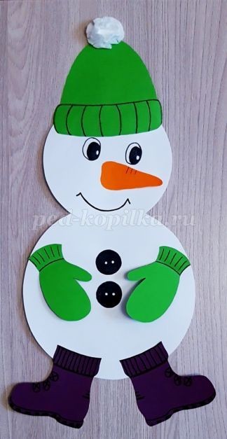 Снеговик из бумаги Снеговик из бумаги