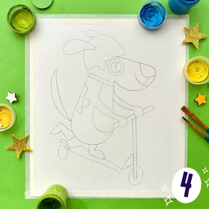 Собачка на самокате Собачка на самокате