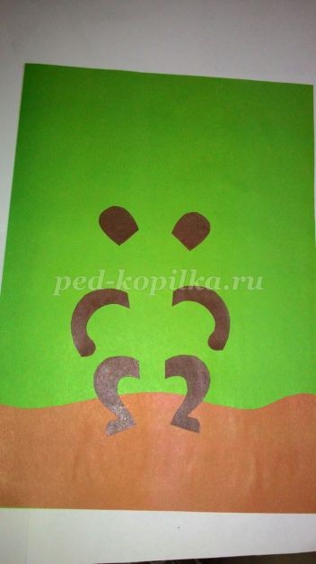 Аппликация из цветной бумаги "Обезьянка"